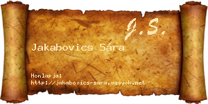 Jakabovics Sára névjegykártya