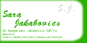 sara jakabovics business card